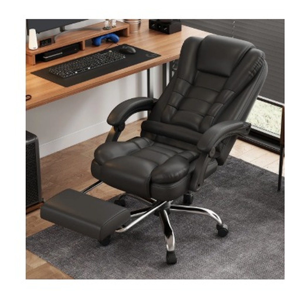 Cadeira Executiva Sweet Studio Ergonômica Preta, Com Apoio de Pés e Encosto Reclinável