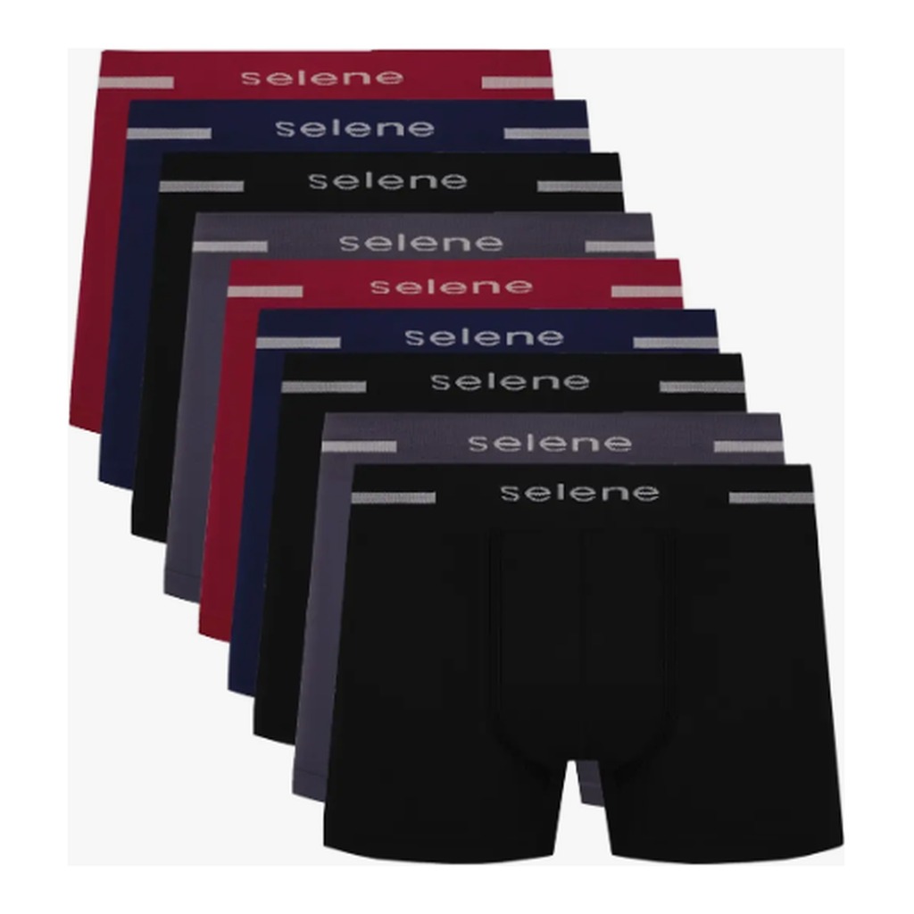 Kit 10 Cueca Boxer Sem Costura Microfibra Selene Original
