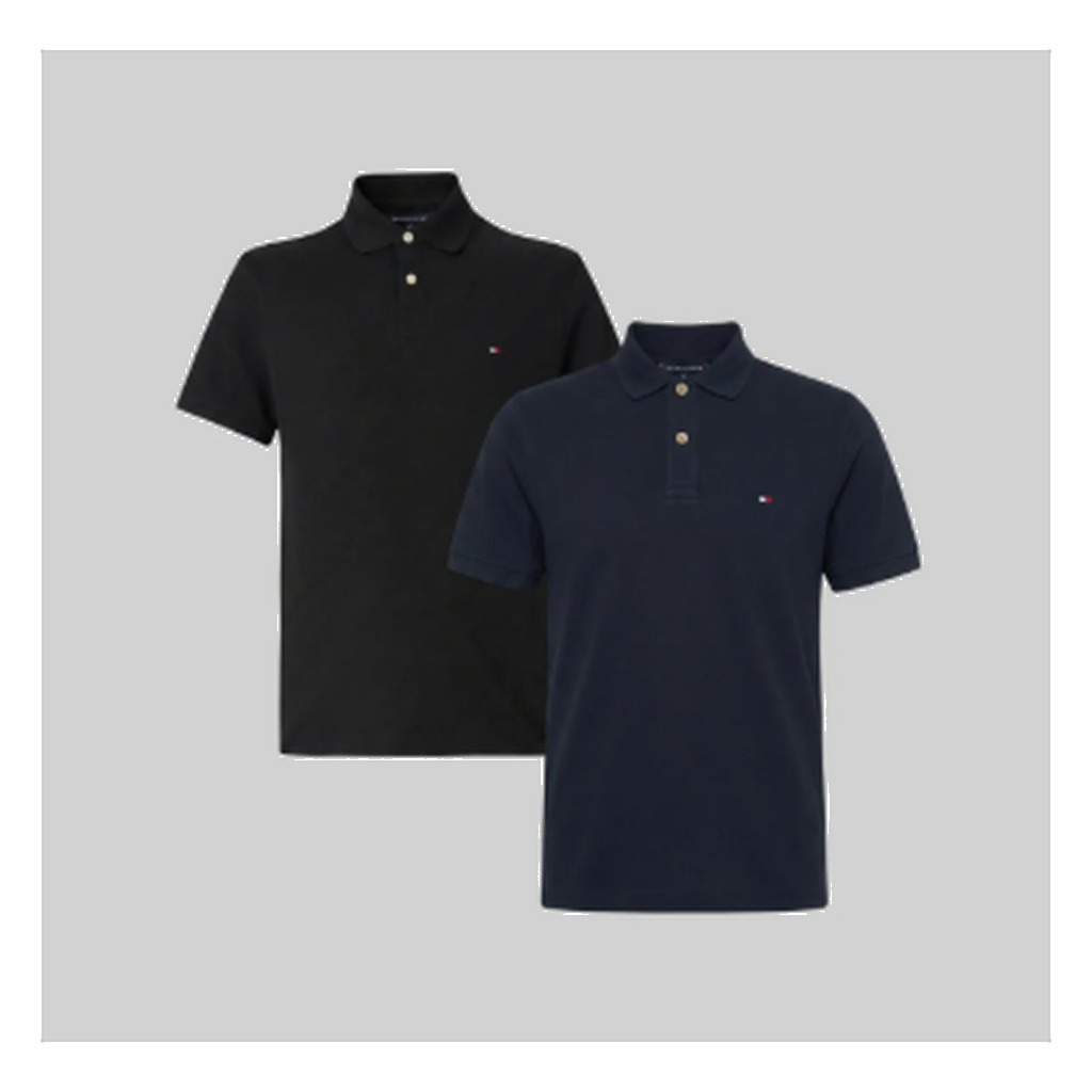 Kit Camisa 2un Polo Tommy Hilfiger Preto/azulmarinho Algodão
